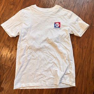 Vineyard Vines White Short Sleeve Tee with Red and Blue Logo